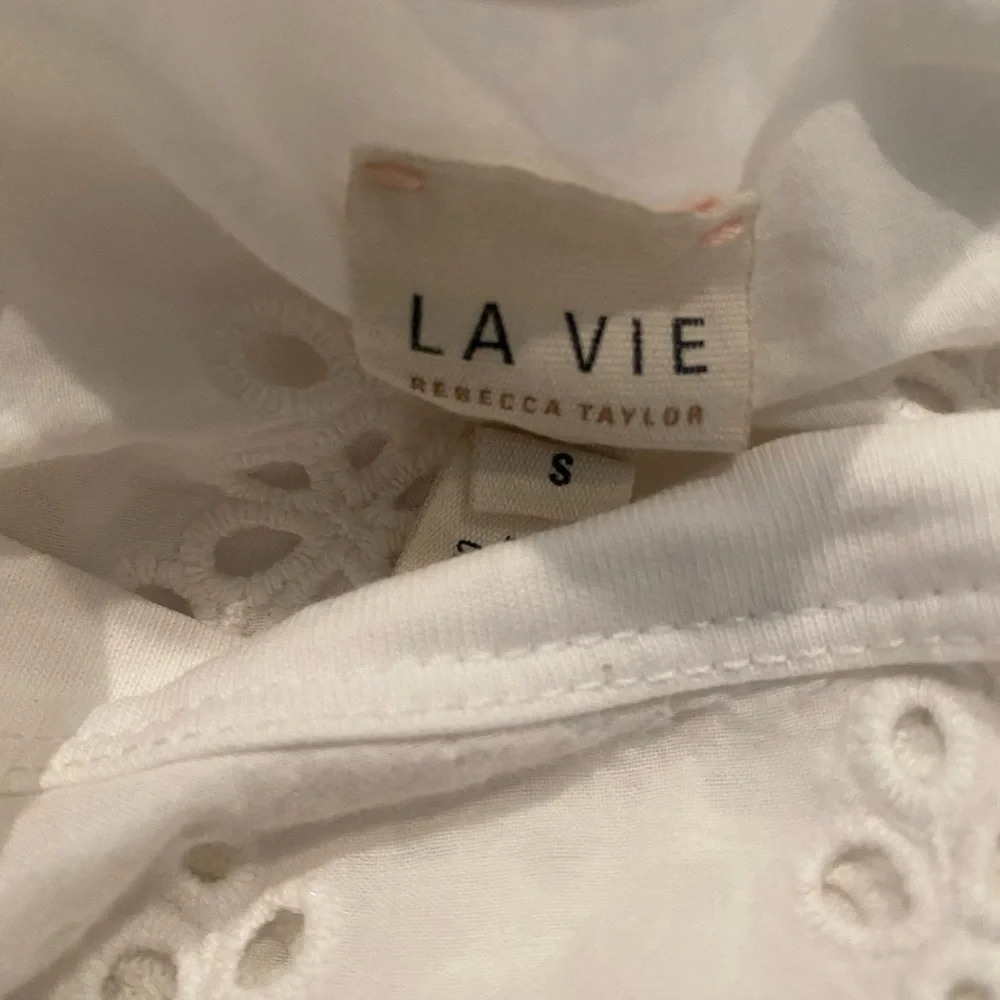 ANTHROPOLOGIE / La Vie WHITE COTTON EYELET TOP